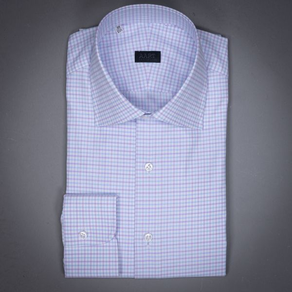 SH00319 THOMAS MASON ISLE CHECK SHIRT LILAC