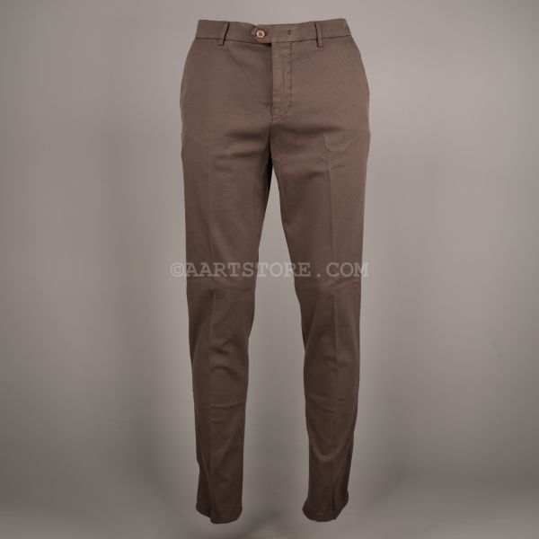 EVO ZIP SUPER SOFT TWILL CHINO CIOCOLATO