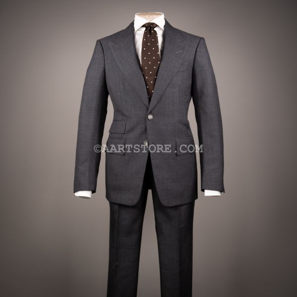 O'CONNOR PEAK LAPEL SHARKSKIN SUIT JFK GREY