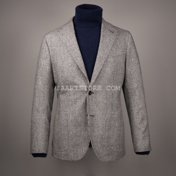 GLENNCHECK BRITT WOOL JACKET NERO E BIANCO