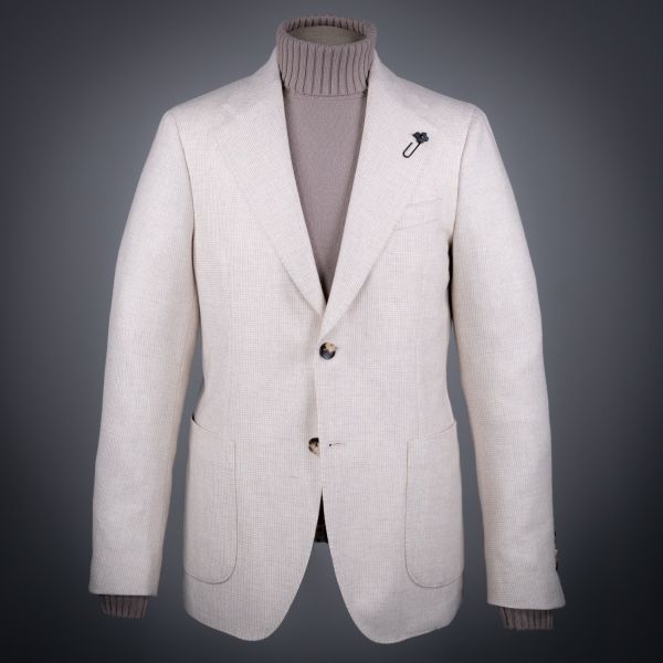 MICROSTRUCTURE WOOL JACKET SABBIA CHIARO