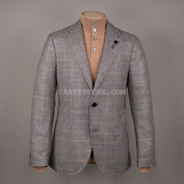 GLENNCHECK REALE JACKET TRAVERTINO