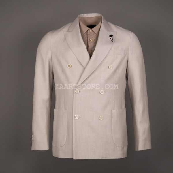 DOUBLE BREASTED ROMA JACKET BEIGE SABBIA