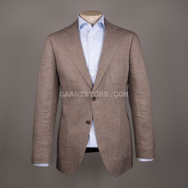 LINEN GAMES JACKET BUSHWICK BROWN