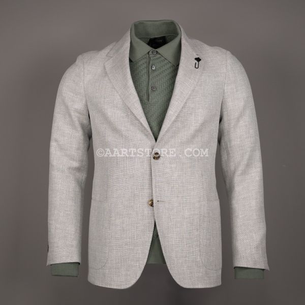 WOOL FLAX STRUCTURE BLAZER VERDE PASTELLO