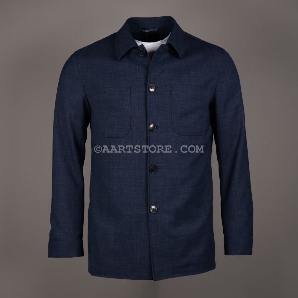 ESTATE LINNEN MIX OVERSHIRT BLU MEDITERANO
