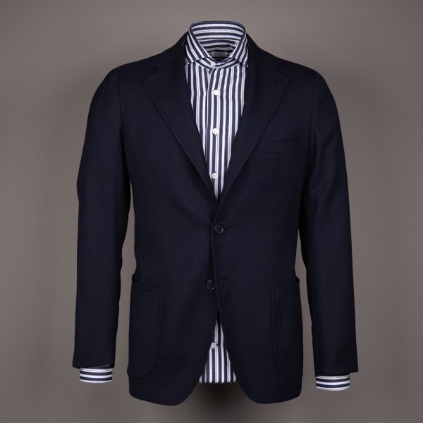 TOTO GIACCA WOOL INGLESE BLU NAVY