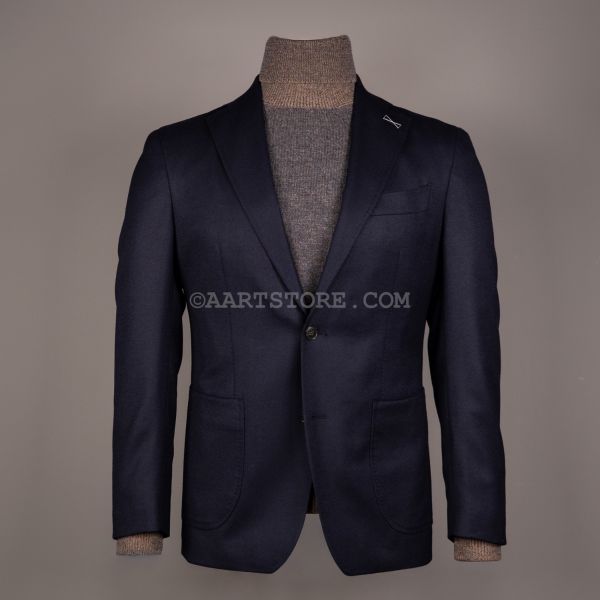 LUXURY WOOL FLANEL GIACCA BLU NOTTE