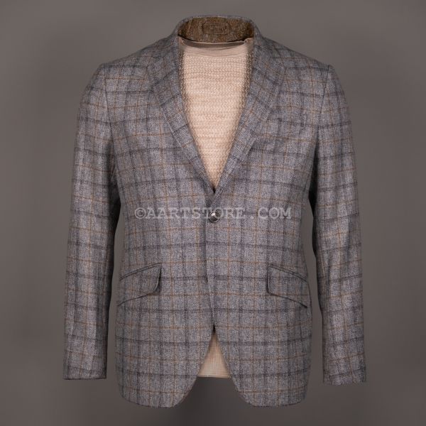 MRCA GIACCA WOOL GLENN DIAMANTE GRIGIO