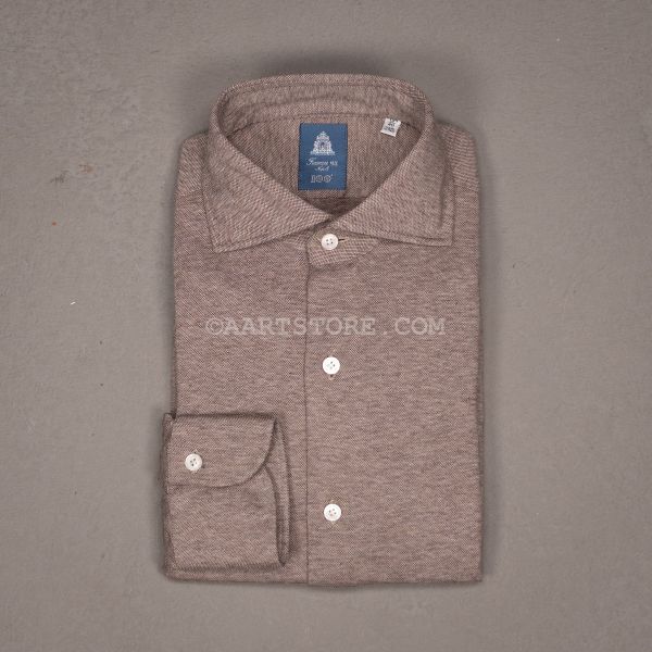 EDUARDO FALL PIQUE KNIT SHIRT TRAVERTINO