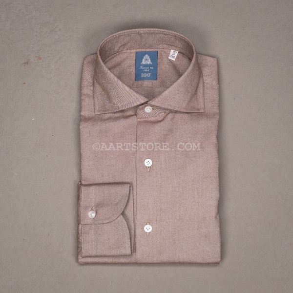 EDUARDO FALL FLANNEL SHIRT LATTE CIOCOLATE