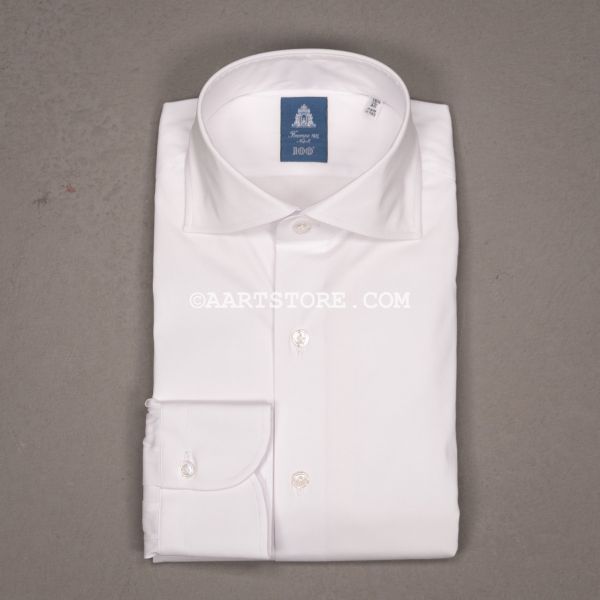 EDUARDO STRETCH TWILL SHIRT BIANCO