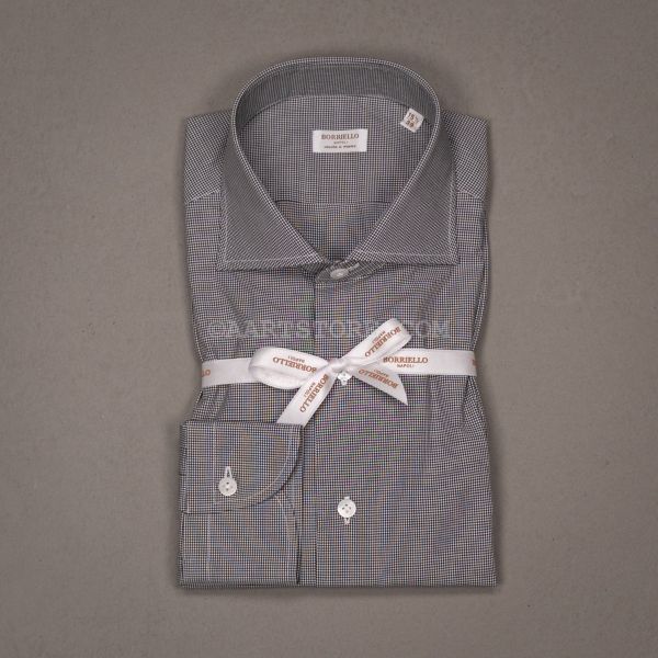 MARECHIARO CAMICIA QUADRI MICRO BIANCO E NERO