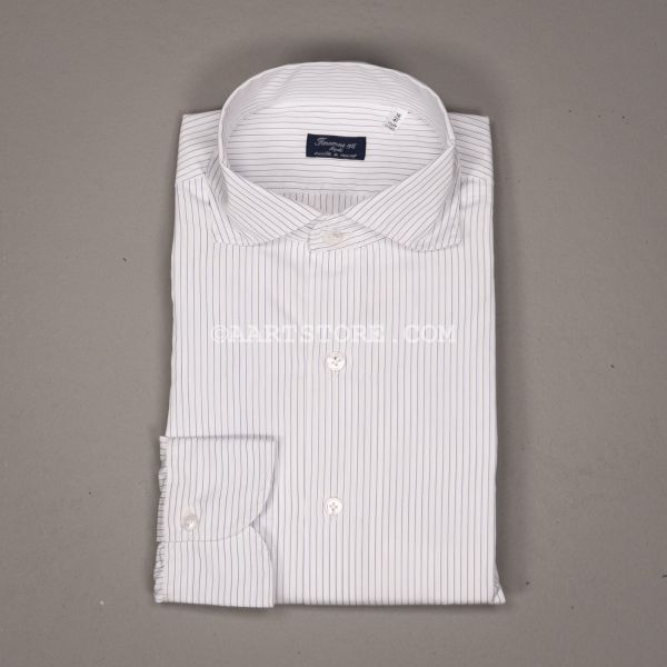 PANTELLERIA ENZYMED COT STRIPE SHIRT DARKEST BLU