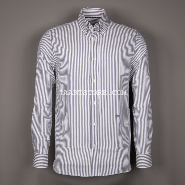 T993A STRISCIA CAMICIA BLU BIANCO