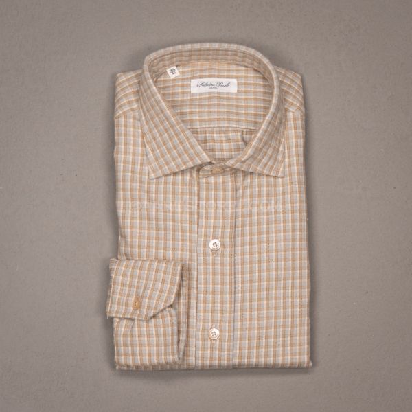 CAMICIA FLANEL CHECK MOSTARDO