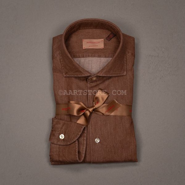 MARECHIARO CAMICIA DENIM COLORI CANELLO