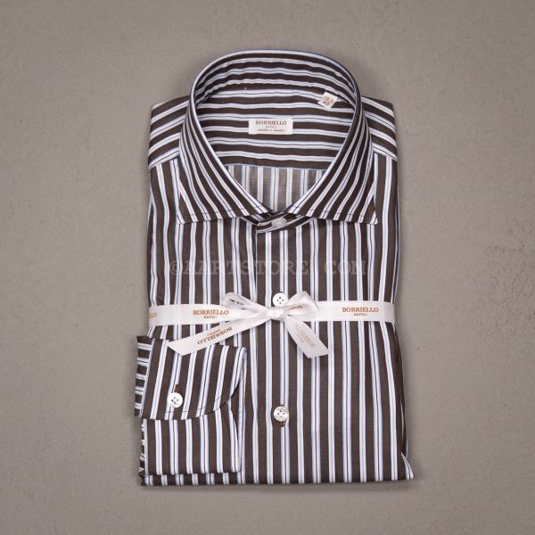MARECHIARO CAMICIA RIGA INGLESE MARRONE