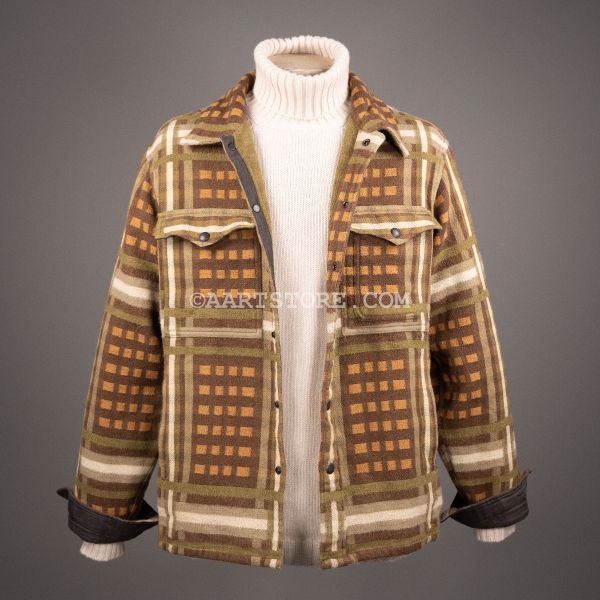 DINEH CHECKED OVERSHIRT VERDE LEGNO