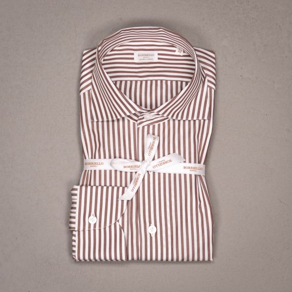 CAPRI JAN STRIPE CAMICIA CIOCCOLATO