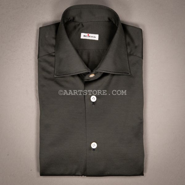 MERCERIZED COTTON JERSEY SHIRT VERDE SCURO