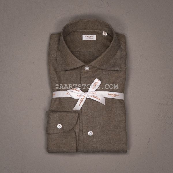 CAPRI FLANELLE SPAZZOLATO CAMICIA OLIVA