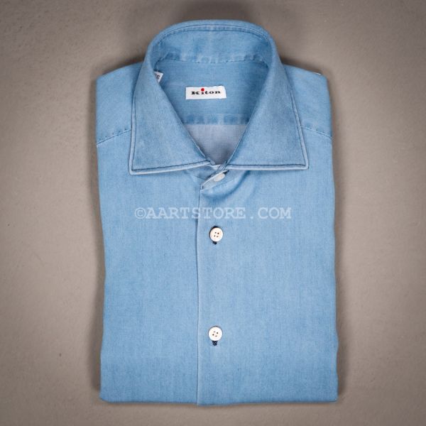 SUAVE DENIM COTTON SHIRT BLU CHIARO