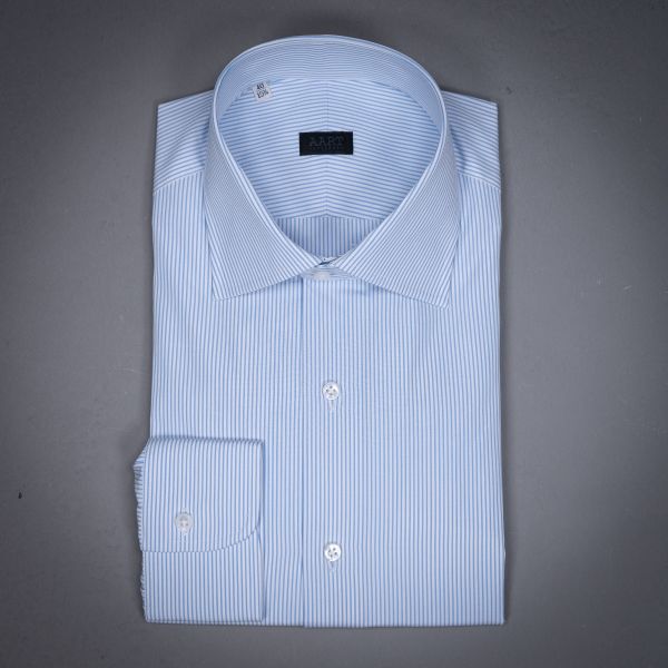 SH00325 THOMAS MASON BANKER STRIPE SHIRT CIELLO