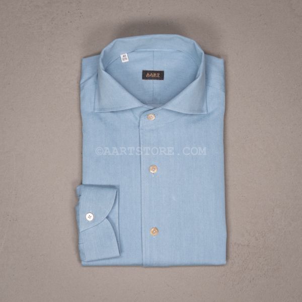 CAPRI RELAX SOFT DENIM SHIRT BLU LAVATO