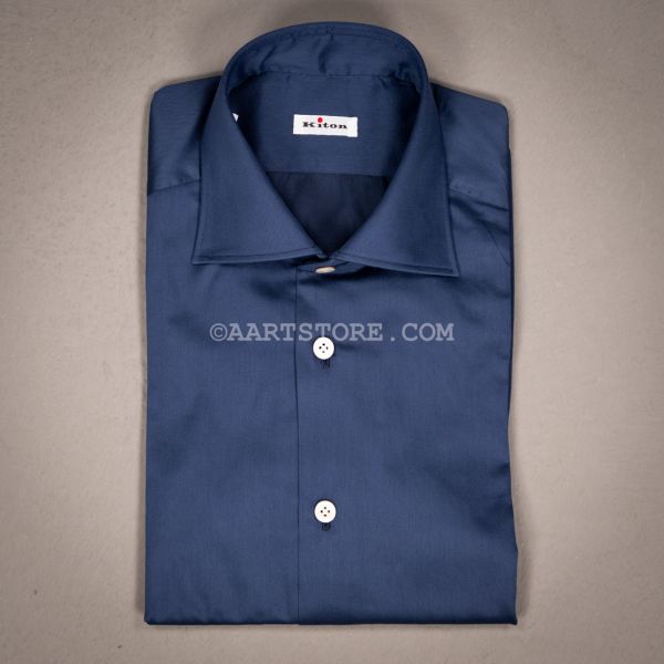 FINE COTTON TWILL SHIRT NAVY BLU