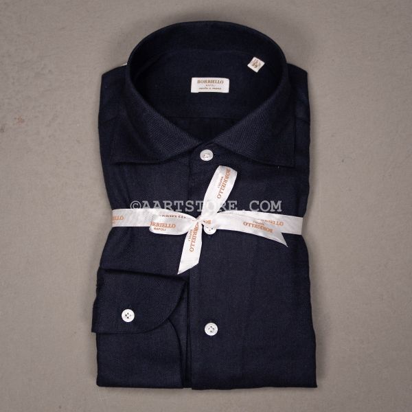 CAPRI CASHMERE COTTON SPINA SHIRT BLU NOTTE