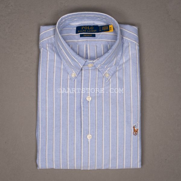 BD CUSTOM MULTI STRIPED OXFORD SHIRT AZZURRO
