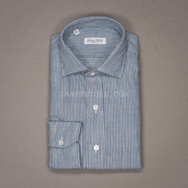 CAMICIA DENIM STRISCIA MARE PROFONDO