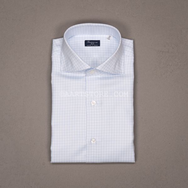 EDUARDO CAMICIA PIAZZA CHECK CIELO