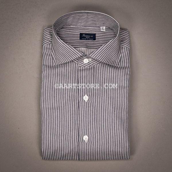 CAMICIA NAPOLI FLANELLE BANCHIERE GRIGIO NERO