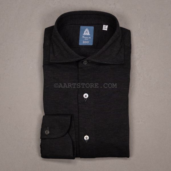 EDUARDO FALL PIQUE KNIT SHIRT ANTRACITE