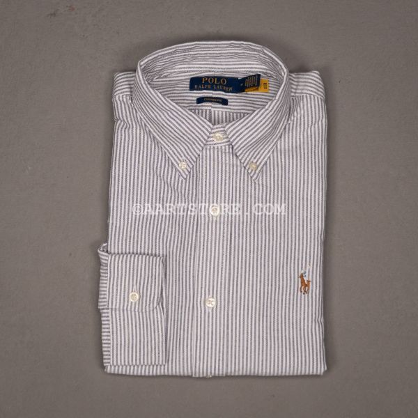 BD CUSTOM STRIPED OXFORD SHIRT GRIGIO