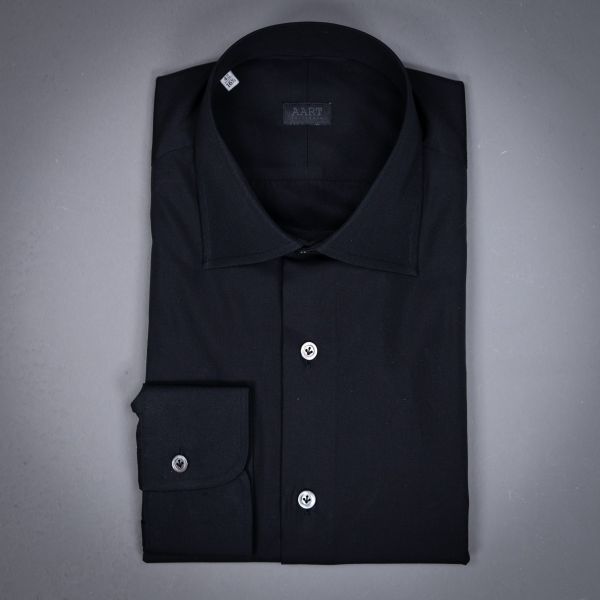 WB119 LUXURY PLAIN TWILL SHIRT NERO