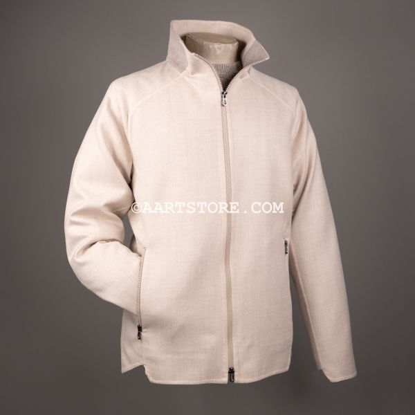 BIKER DOUBLE CASHMERE JACKET DRIFTWOOD