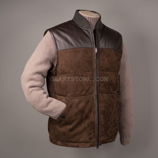 DOWN SUEDE AND LEATHER VEST ORSO