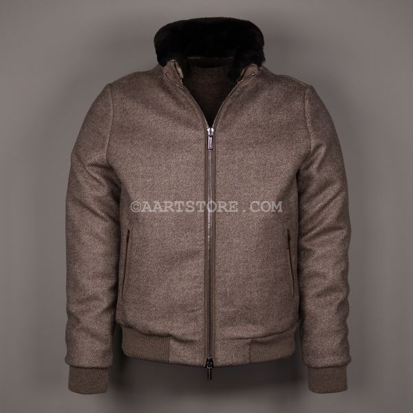 BELLATI-LP WOOL TWILL BOMBER TAUPE