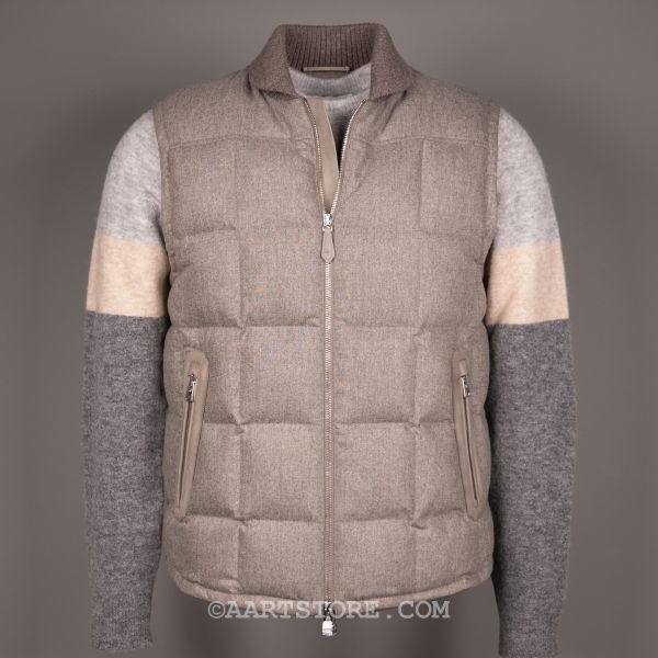 S3679 GILET IMBOTTITO  FLANELLA TOPO