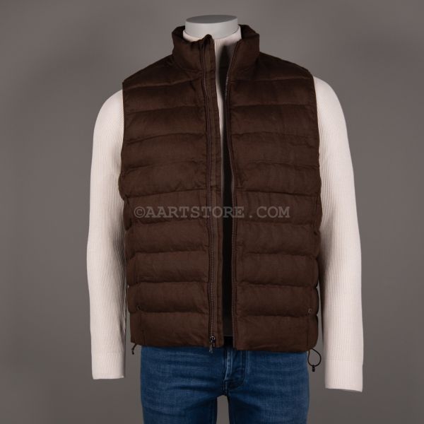SUMMER LINEN BODYWARMER NUTMEG BROWN