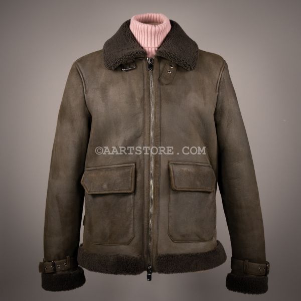 IRVING LEATHER COAT VERDE FORESTA