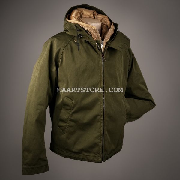 SHELL LINED ANORAK VERDE MILITARE