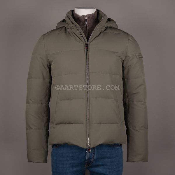 NUR-BLOUSON IMBOTTITA IN PIUMA VERDE
