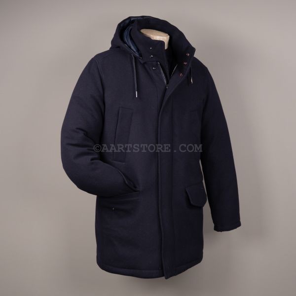 KANG WOOL CASHMERE PARKA BLU NOTTE