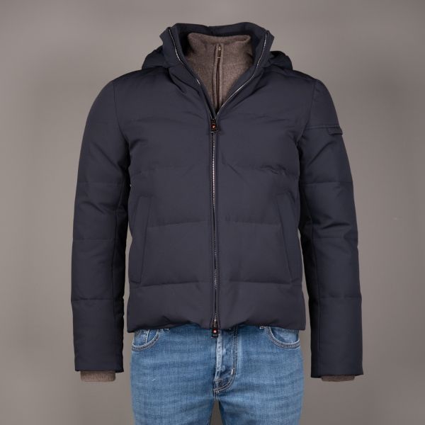 NUR-BLOUSON IMBOTTITA IN PIUMA BLU MARINO