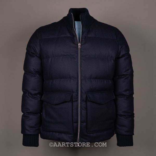 HEAVY  L. PIANA TWILL BOMBER NAVY