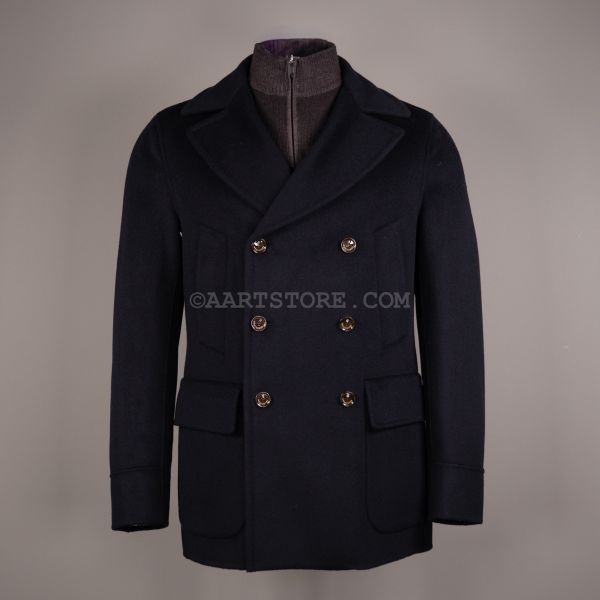 CABAN WOOL CASHMERE COAT BLU NOTTE